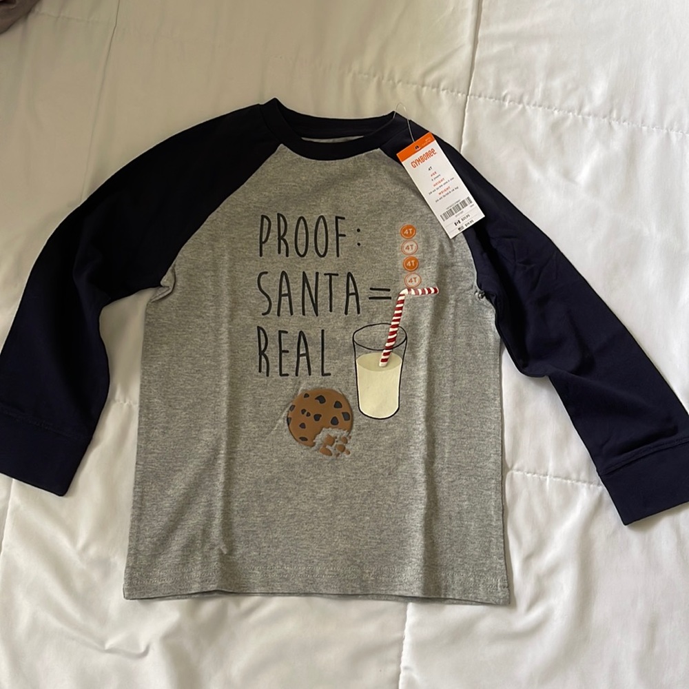 Brand new with tags Santa, Long Sleeve Shirt in Size 4T